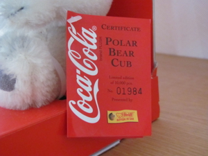 STEIFF - "Coca-Cola" Polar Bär Cub, 20 cm Bild 2