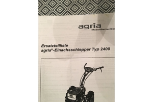 Ersatzteilliste Agria Einachschlepper Typ 2400 Bild 3