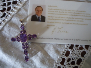 Kreuz Kettenanhänger Amethyste von Harry Ivens