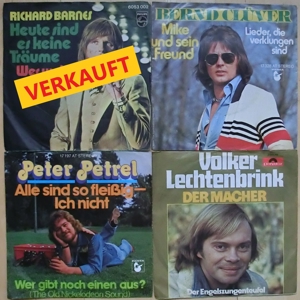 Single Schallplatten, deutsche u. engl. Hits, 60er u. 70er Jahre