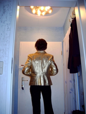 Exklusive Damen Lammnappa Leder-Jacke goldfarben Gr. 36 von Madeleine Bild 3