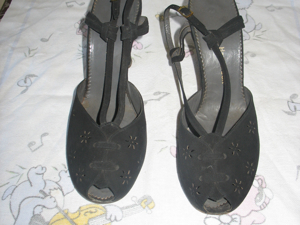 Vintage-Wildleder-Sandaletten - handgearbeitet - Größe 39 Bild 1