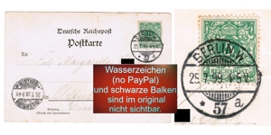 Briefmarke Deutsche Reichspost Krone Adler 5 Pfennig gestempelt auf AK Bild 3