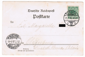 Briefmarke Deutsche Reichspost Krone Adler 5 Pfennig gestempelt auf AK Bild 2