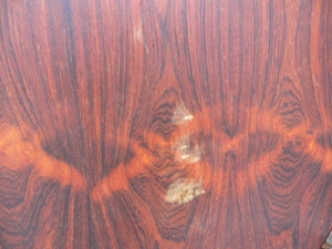 Runder Holztisch, schönes rotbraunes Furnier, Ø110 cm, ausziehbar auf 160 cm Bild 6