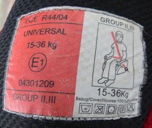 Kindersitzerhöhung 15-36 kg, rot/schwarz, gebraucht Bild 4