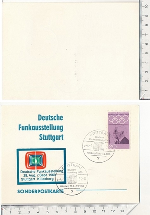 2 Sonderpostkarten Deutsche Funkausstellung Stuttgart 1969