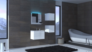 Badezimmermöbel Badmöbel Badeschrank Badezimmerschrank Hochglanz Alius 28 Bild 2