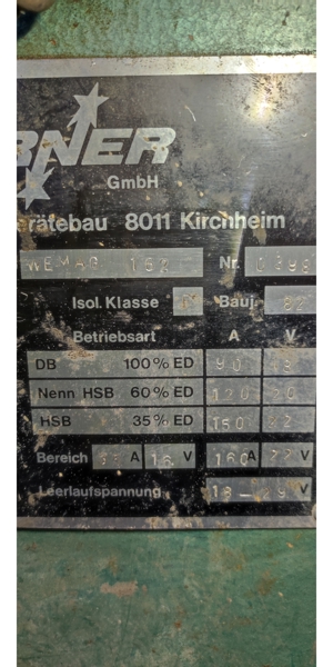 Schweißgerät Schutzgasschweißgerät Werner WEMAG 162 Bild 3