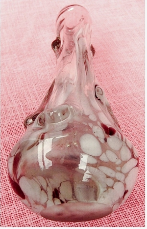 schwere dickwandige Design-Glasvase mit Tropfen an der Außenrundung - ca. 27,5 cm Bild 4