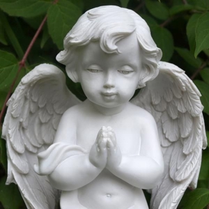 Engel betend und kniend Figur, Trost Trauerengel zur Grabdekoration und Wohndekoration Bild 3