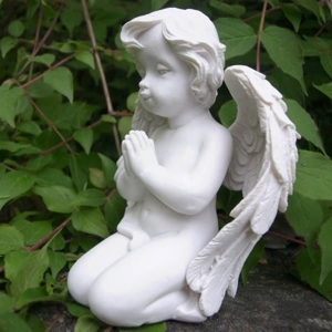 Engel betend und kniend Figur, Trost Trauerengel zur Grabdekoration und Wohndekoration Bild 2