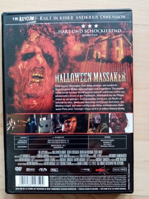 DVD Halloween Massaker FSK 18 - nur einmal angesehen Bild 2