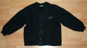 Schwarze Sweat-Jacke - Größe 116 - 122 - Weste - von BENETTON