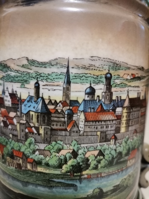 Antik Jahr 1773 Bier Krug Zinndeckel Bild 7
