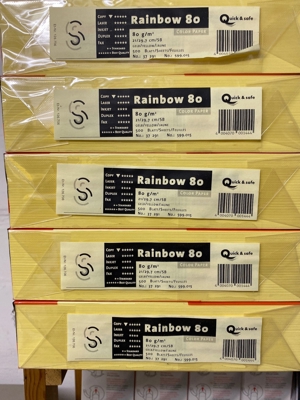 5 x Kopierpapier, gelb, 80g/qm, 500 Blatt, ovp