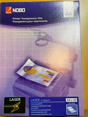 Farb-Laserfolien für Overhead-Projektoren, Nobo 33638782