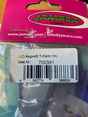 Jamara T-Form LED Aluminium Profil 1000mm, #700391, unbenutzt