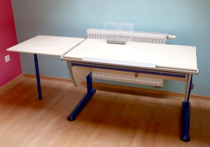 Schreibtisch, Moll, mit Side Top in Blau ODER Rot Bild 2