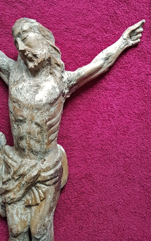 75cm Jesus Christus Korpus Barock Rokoko 18. Jh. Mausoleum Heilig Kreuz Kruzifix Bild 5
