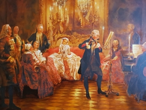 Ölgemälde Motiv von Adolph v. Menzel: Das Flötenkonzert Bild 3