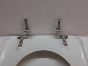 GEBERIT-WC-Deckel, weiss, Top-Qualität, sehr stabil und gut erhalten, mit NIRO-Scharnieren Bild 7