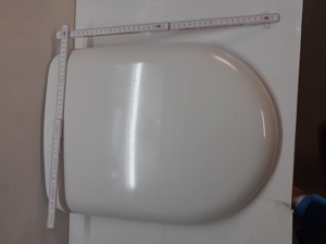 GEBERIT-WC-Deckel, weiss, Top-Qualität, sehr stabil und gut erhalten, mit NIRO-Scharnieren Bild 6