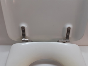 GEBERIT-WC-Deckel, weiss, Top-Qualität, sehr stabil und gut erhalten, mit NIRO-Scharnieren Bild 5