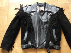 Chopper Lederjacke,Motorradjacke, Bikerjacke mit Fransen, Retro