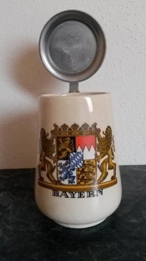 Bierkrug Krug Bayern mit Deckel