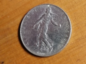 1 Franc silber von 1960 - Münze Geld Frankreich Bild 4