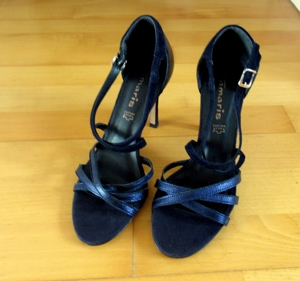 NEU dunkelblaue Sandalen größe 39 Tamaris Leder 9 cm Absatz