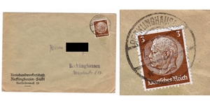 Briefmarke Deutsches Reich Hindenburg 3 Pfennig, no PayPal Bild 2