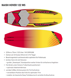 Naish Thrust WS Hover 122 l Foilboard 2018 Bild 11