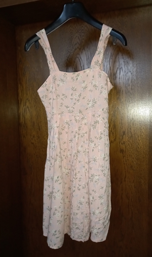 Dipinto Juniors Kleid Gr.140 Sommer rosa Blumen Motiv, Lang 80 cm, hinten Reißverschluss, Bild 1