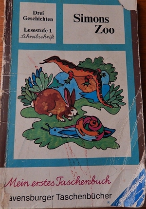 Simons Zoo / Mein erstes Taschenbuch / Drei Geschichten / Schreibschrift Bild 1