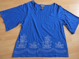 Shirt / Halbarm blau Gr. L mit Stickerei