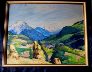 2 Gemälde Ölgemälde Ölbild Aquarell Österreich Austria, 1 x Karl Schmidbauer geb.1921Linz Bild 7
