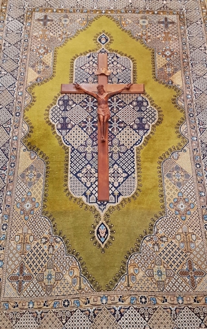 Kreuz Orient christlicher Teppich für Altar Kapelle Kirche Sakristei heilige Maria
