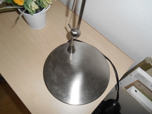 Lampe, Schreibtischleuchte, Halogen, in Edelstahl, ca.ca. 60 cm hoch, höhenverstellbar Bild 4