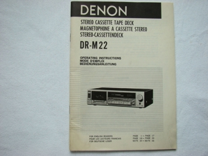 Original Bedienungsanleitung Denon DR-M22 Stereo Kassettenrecorder Tape Deck Bild 1