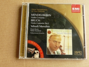 Violinkonzert Bruch Mendelssohn Menuhin CD EMI Kurz Susskind