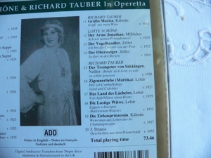 Richard Tauber Lotte Schöne Operette CD Bild 4