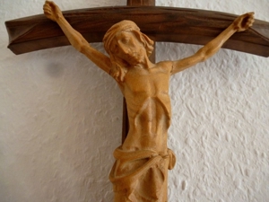 6 x Religiös, uralt Kreuz, Skulptur um 1800, uraltes Gemälde Ölgemälde sig. Bild 8
