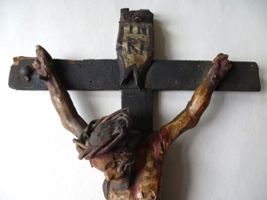 6 x Religiös, uralt Kreuz, Skulptur um 1800, uraltes Gemälde Ölgemälde sig. Bild 14