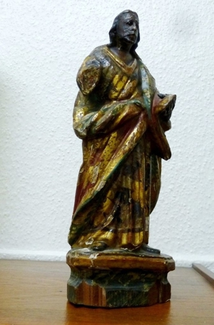 6 x Religiös, uralt Kreuz, Skulptur um 1800, uraltes Gemälde Ölgemälde sig. Bild 5