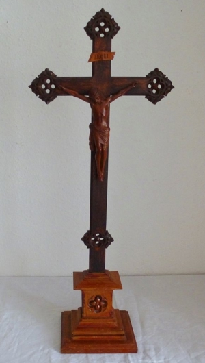 6 x Religiös, uralt Kreuz, Skulptur um 1800, uraltes Gemälde Ölgemälde sig. Bild 9