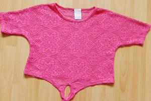 Mädchen-Shirt in Spitzenoptik Gr. M /10/12) 140-152 pink Pony Tails Bild 1