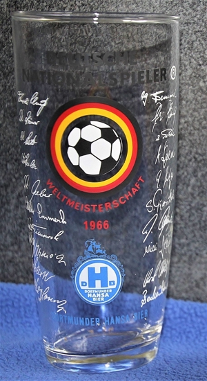 Bierglas / Deutsche Nationalspieler WM 1966 / Dortmunder Hansa Bier Bild 1