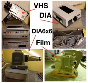 Museumsstücke Alte Projektoren Dia und Film Mobile VHS Anlage Bild 1